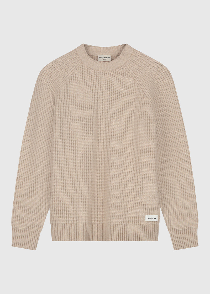 Soft Waffle Crewneck - Dark Sand