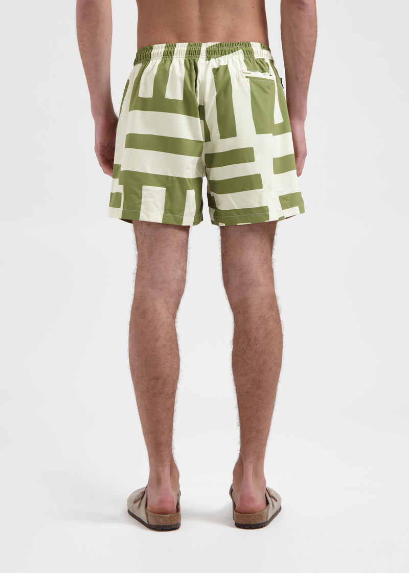 Striped Swim Short - Green