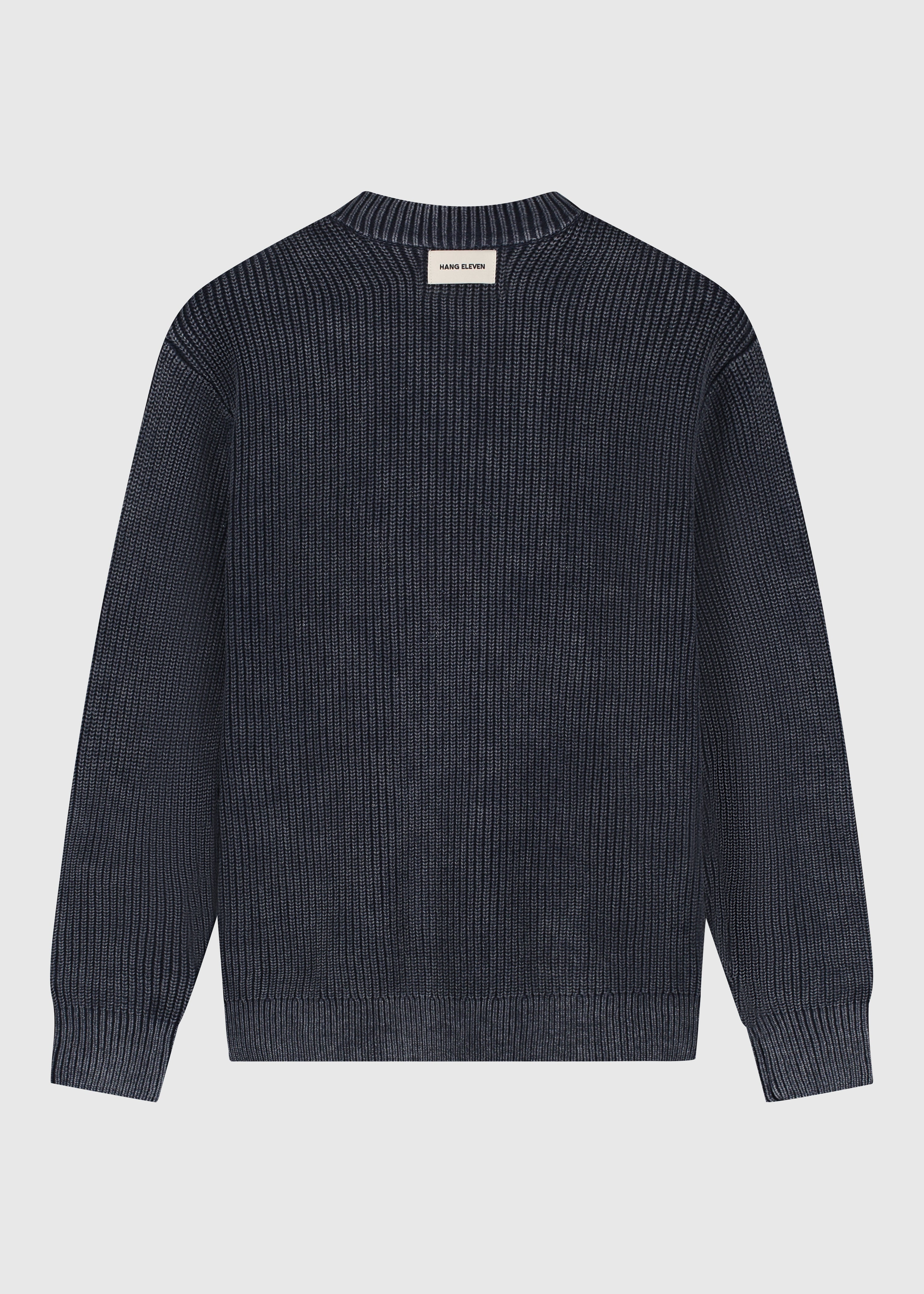 Structure, demi-zip, tricot - Mélange marine