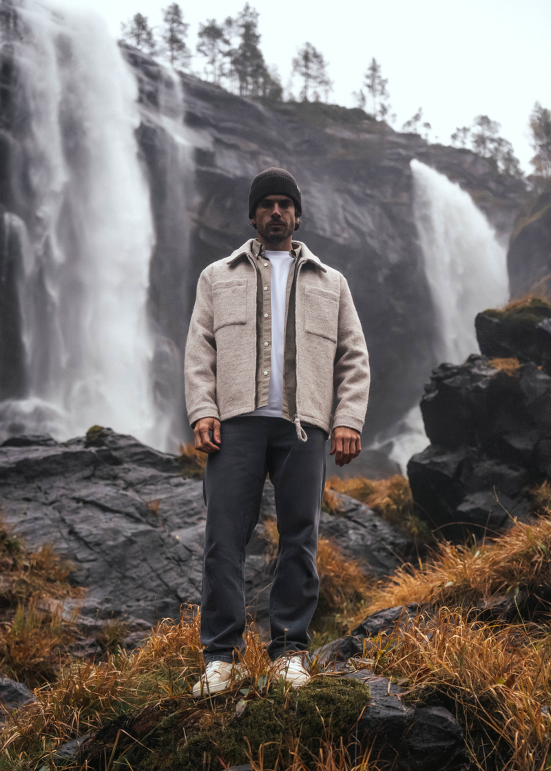Premium-Wolljacke – Sand