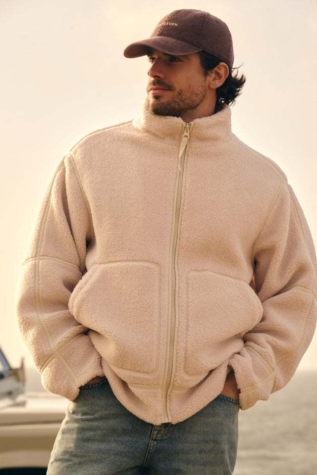 Teddy Tape Jacke - Weißer Sand
