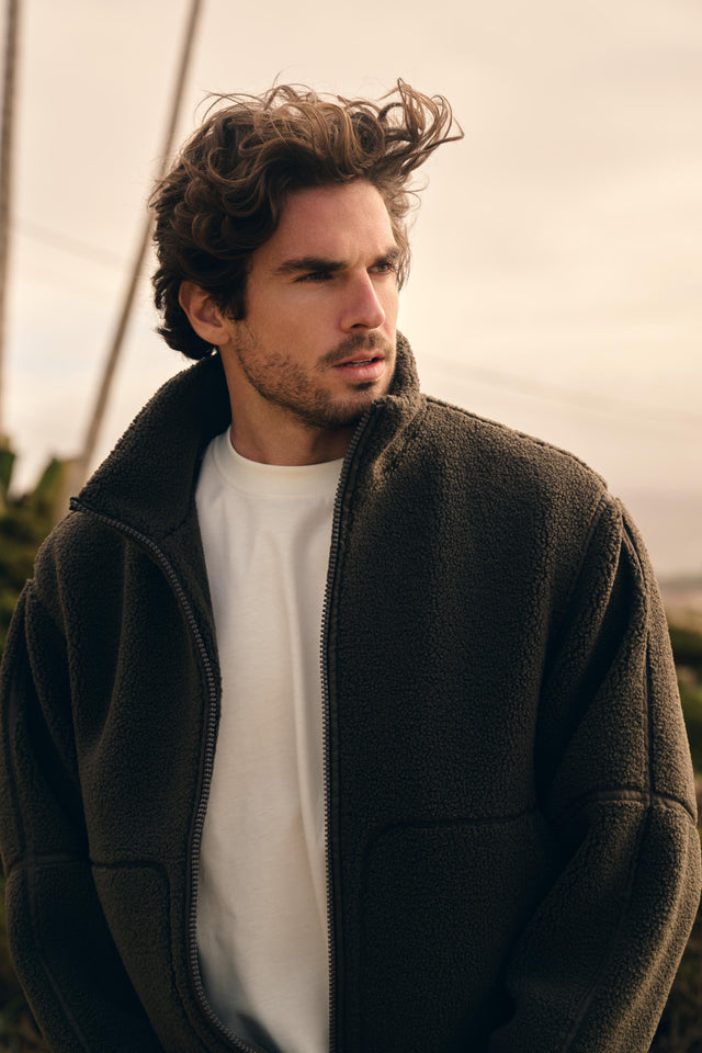 Teddy Tape Jacke - Espresso