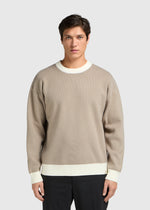 Contrast Knit Crewneck - Grey