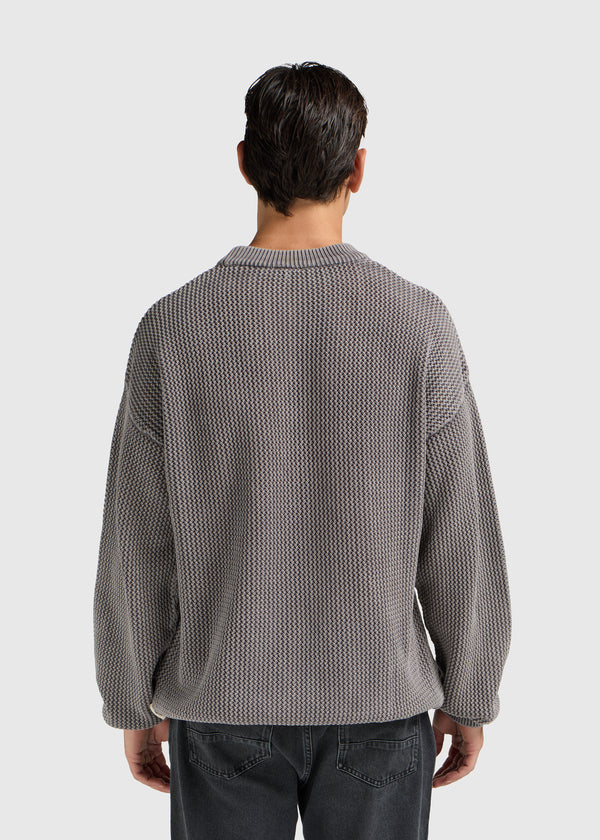 Oversized Knit Crewneck - Washed Anthracite