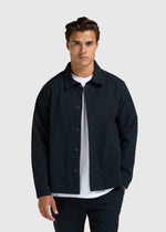 Seersucker Overshirt - Navy