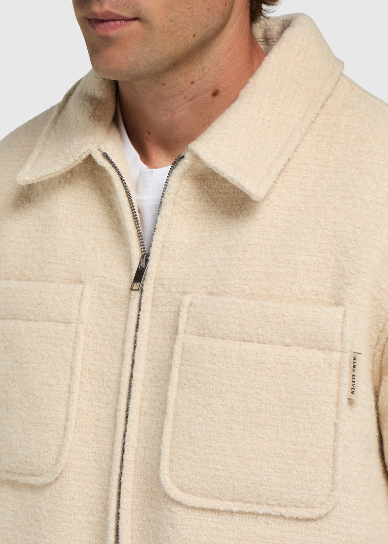 Padded Overshirt - Sand Melange