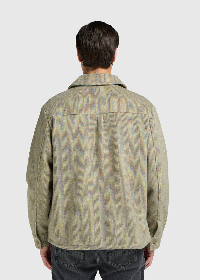 Fischgrät-Reißverschlussjacke - Grün