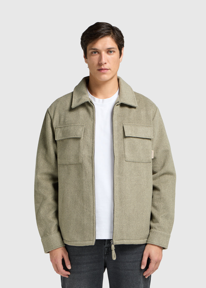 Veste zippée à chevrons - Verte