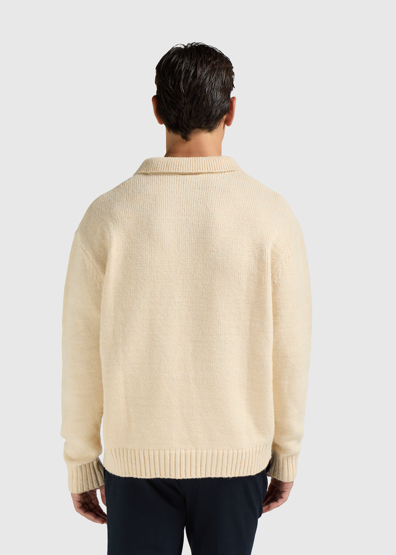 Heavy Knit Polo - Light Sand