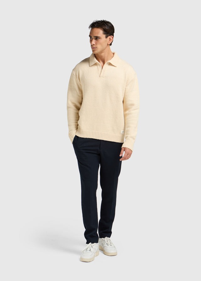 Polo en Tricot Épais - Sable Clair