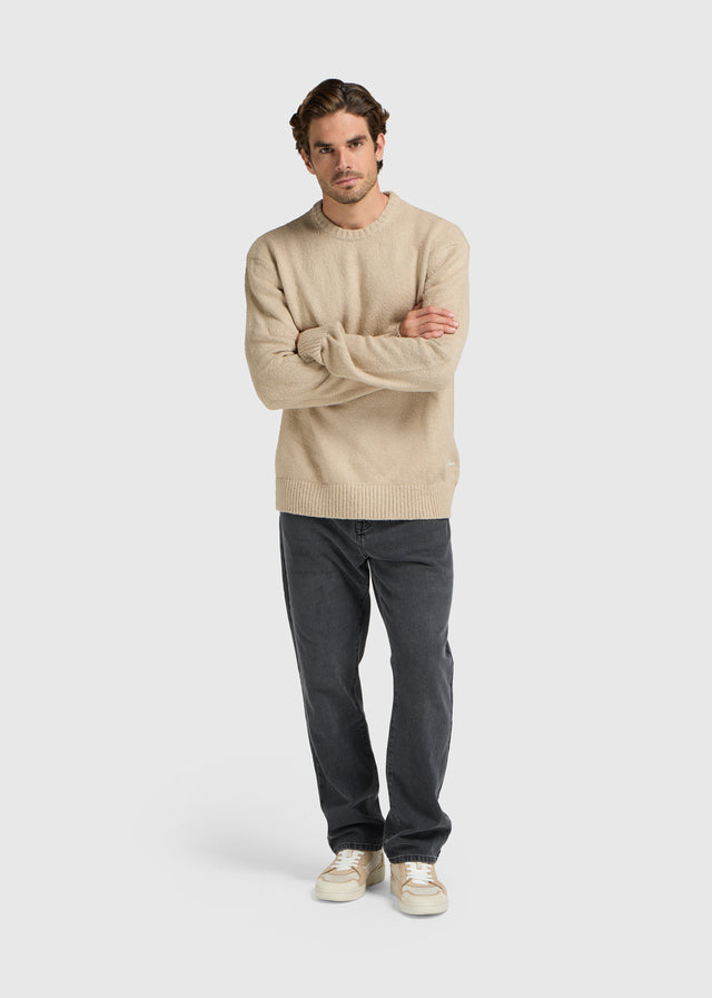 Col rond en tricot de qualité supérieure - Désert
