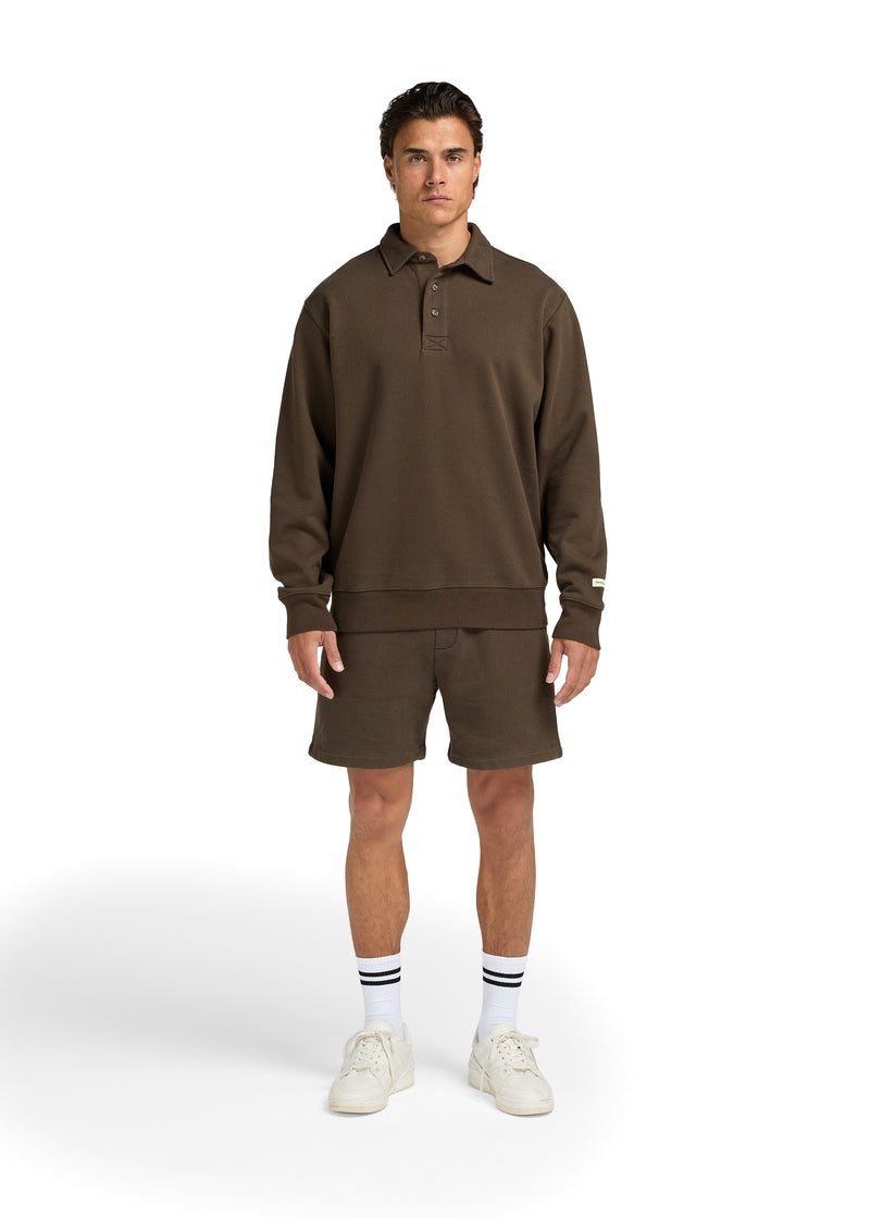 Short de survêtement vintage délavé - Marron 
