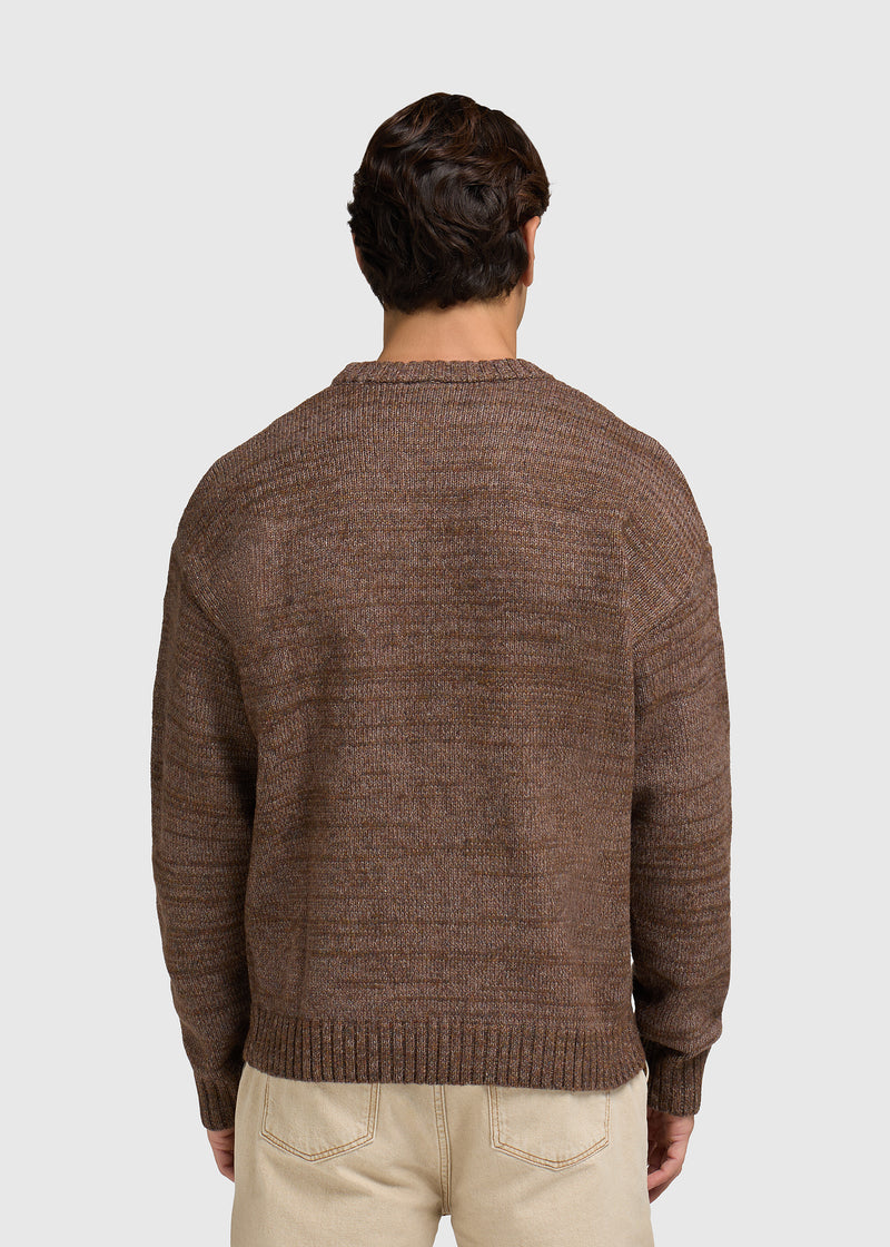 Heavy Knit Crewneck - Brown Melange