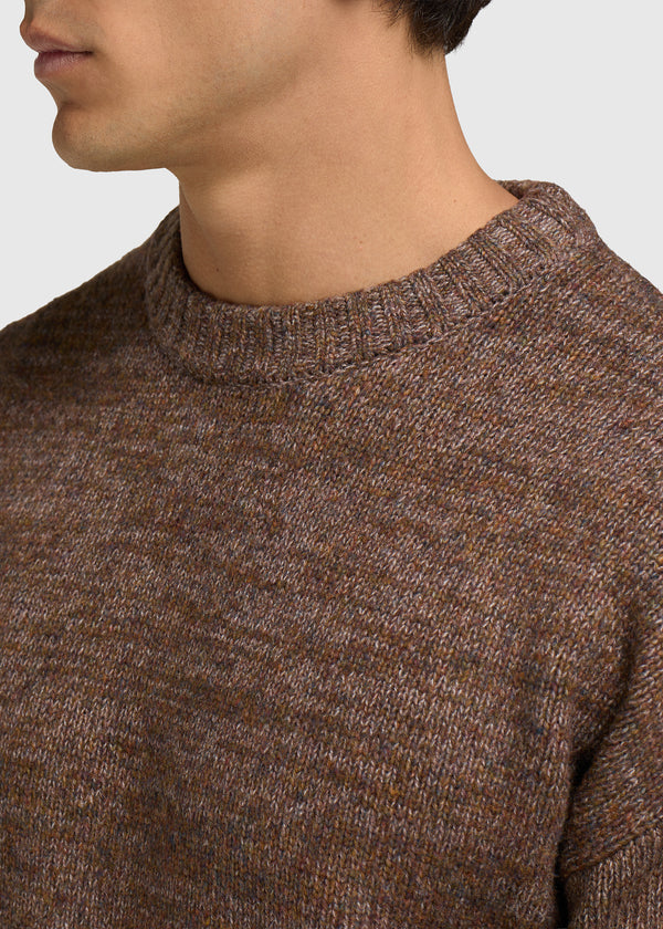 Heavy Knit Crewneck - Brown Melange