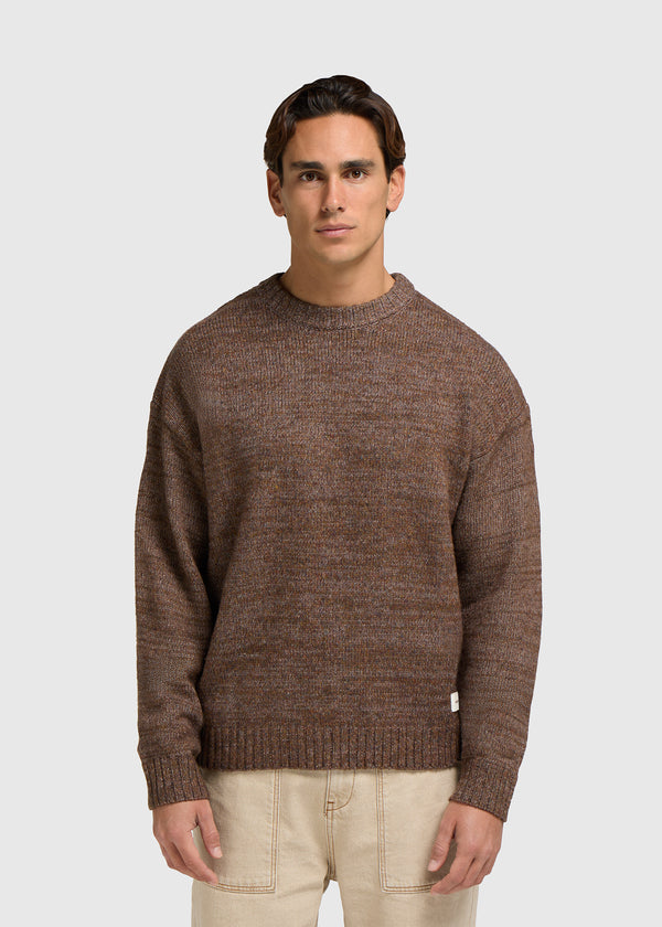 Heavy Knit Crewneck - Brown Melange