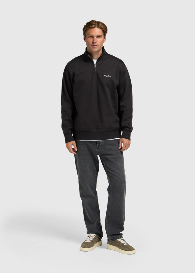 Clean Half Zip Sweater - Moonless Night