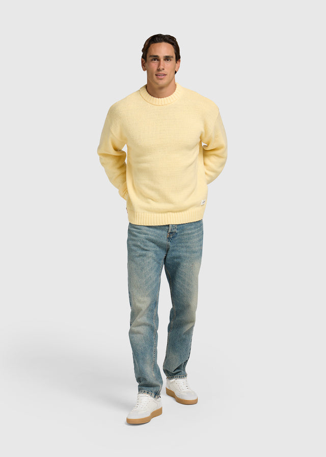 Heavy Knit Crewneck - Pastel Yellow