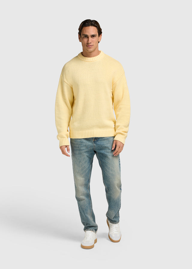 Heavy Knit Crewneck - Pastel Yellow