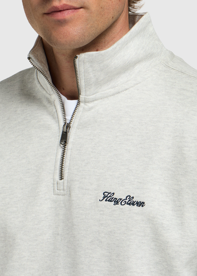 Clean Half Zip Sweater - Grey Melee