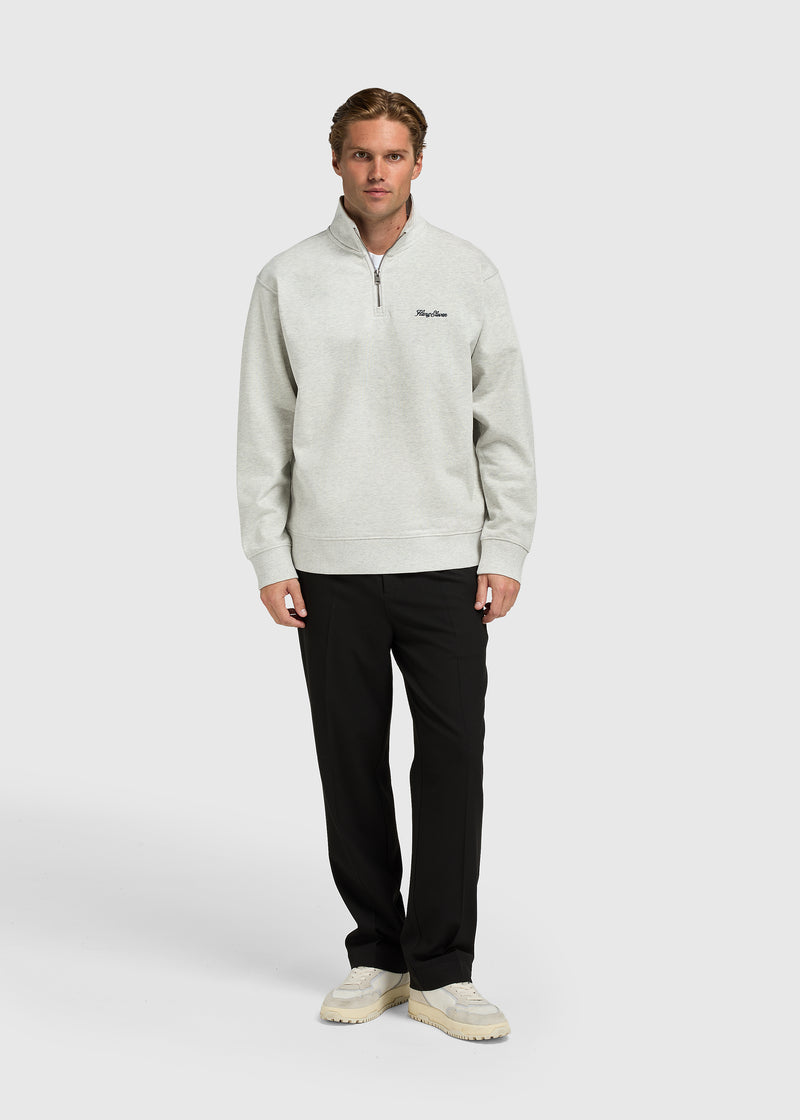 Clean Half Zip Sweater - Grey Melee