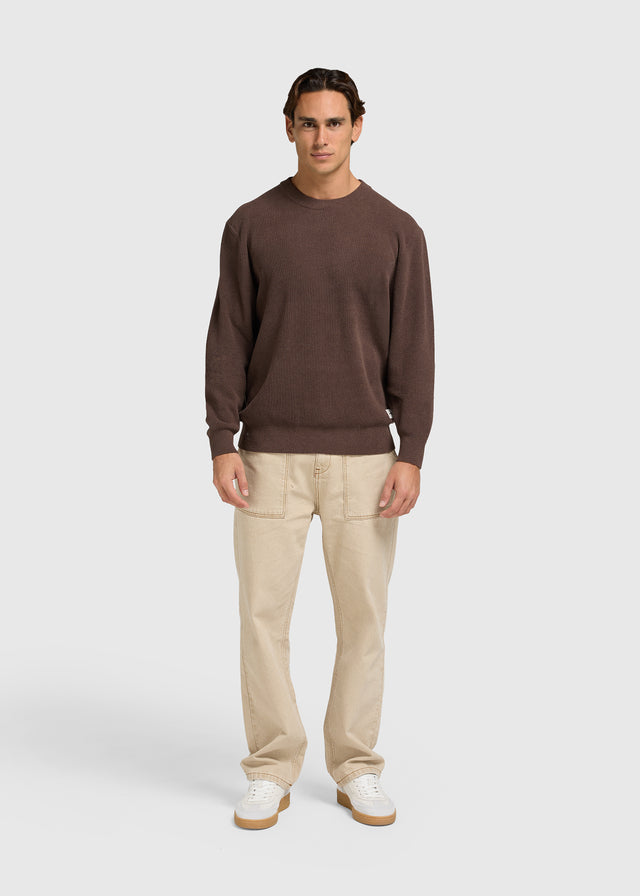 Structure Knit Crewneck - Espresso