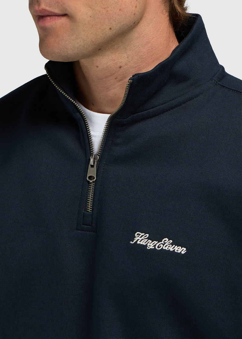 Clean Half Zip Sweater - Ombre Blue