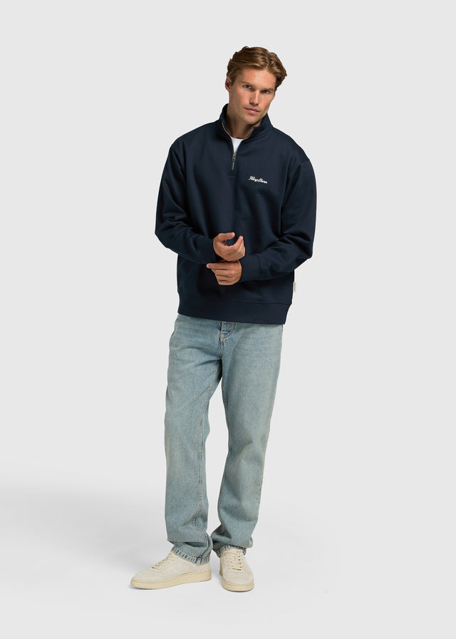 Clean Half Zip Sweater - Ombre Blue