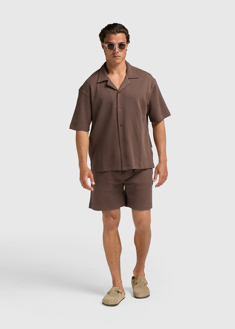 T-shirt gaufré - Espresso