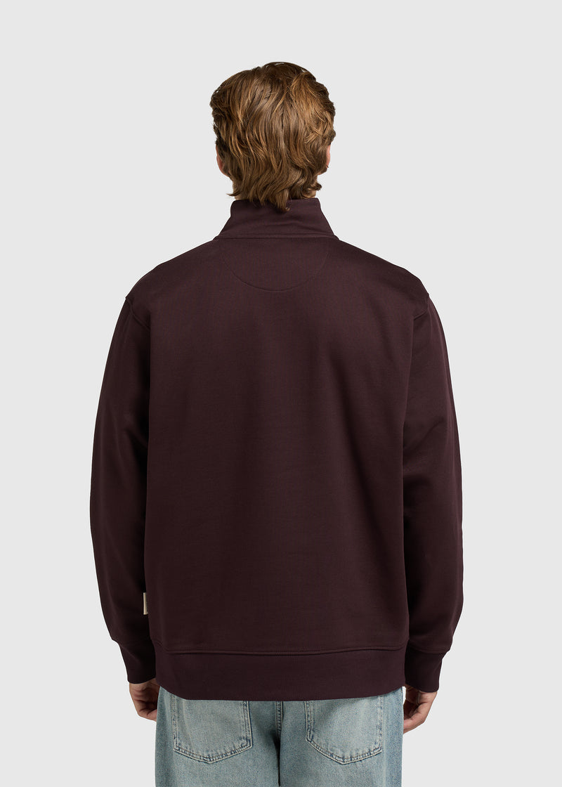 Clean Half Zip Sweater - Chocolate Brown