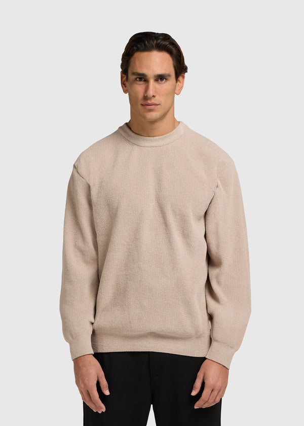 Structure Knit Crewneck - Sand