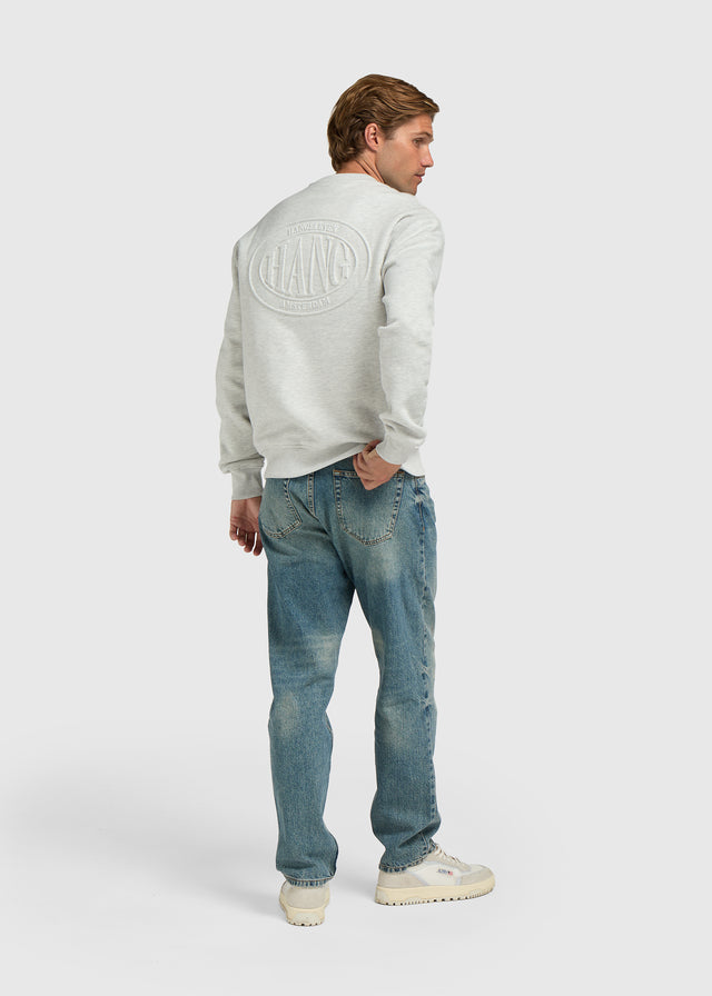 Debossed Crewneck - Grey Melee