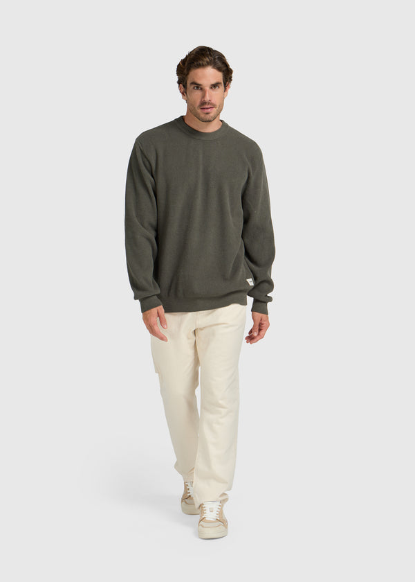 Structure Knit Crewneck - Dark Green