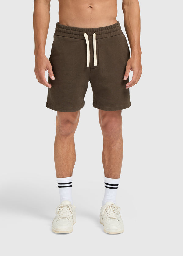 Vintage Washed Sweat Short - Brown