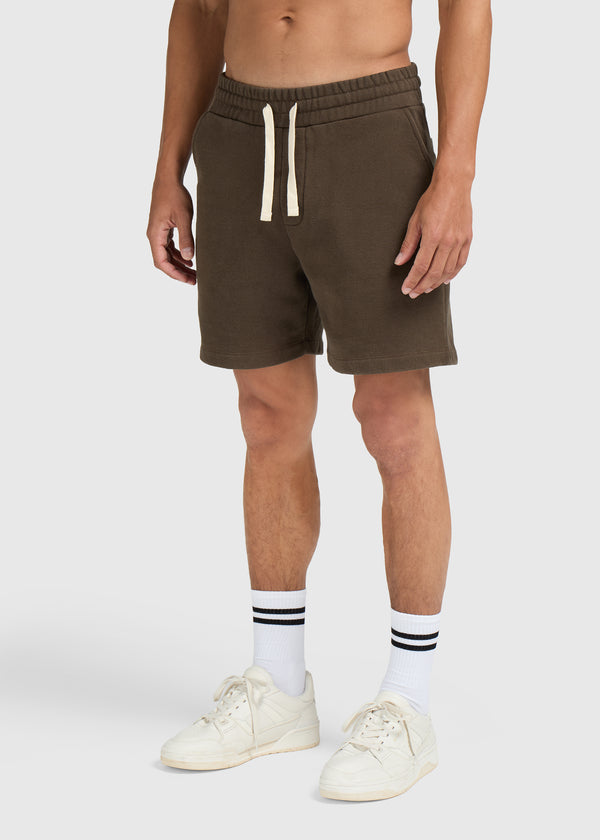 Vintage Washed Sweat Short - Brown