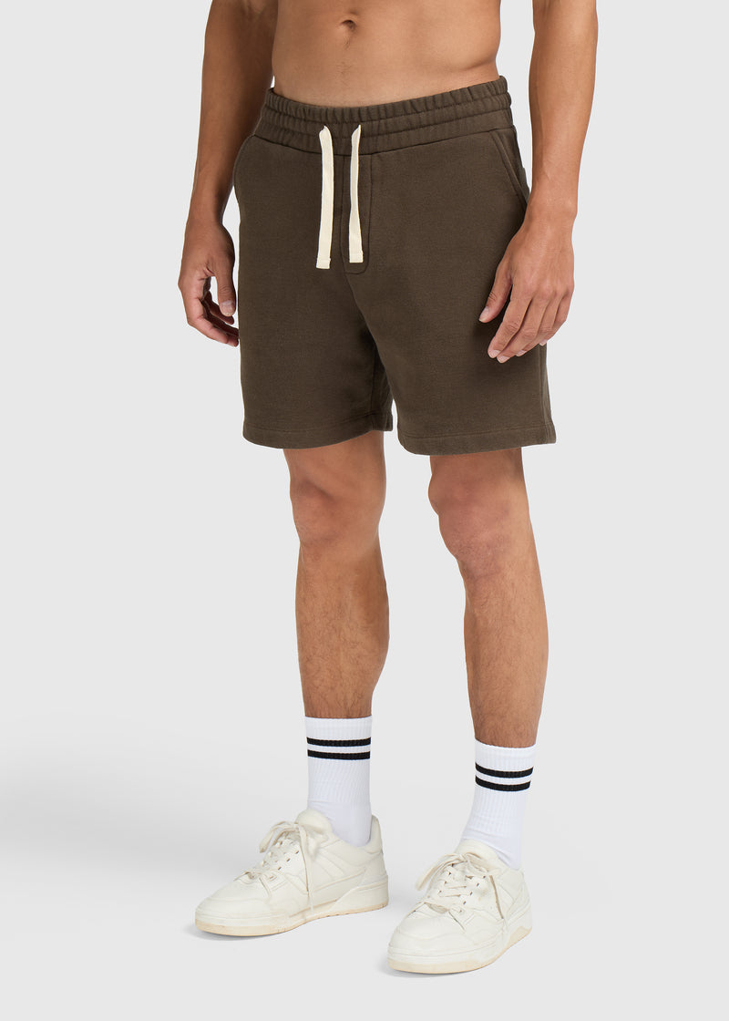 Short de survêtement vintage délavé - Marron 