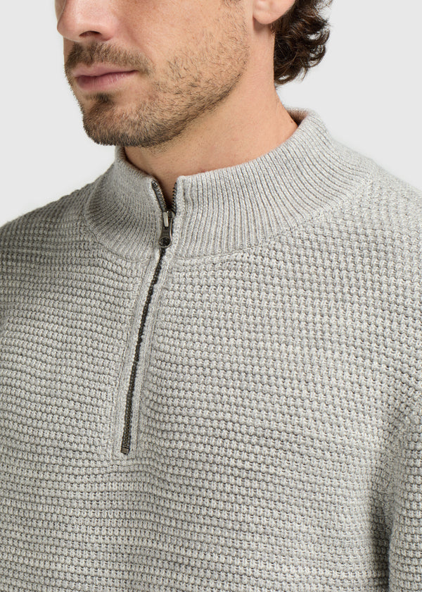 Honeycomb Half Zip - Grey Melee