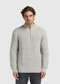 Structure - Haut à demi-fermeture éclair en tricot - Gris mêlé