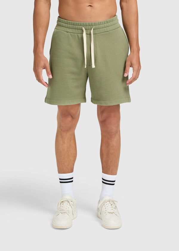 Vintage Washed Sweat Short - Moss Green