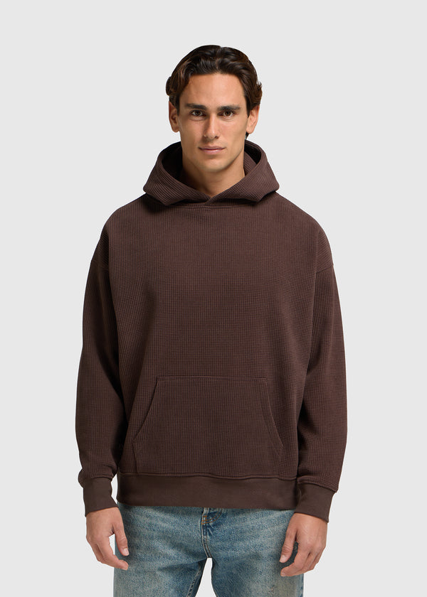 Waffle Artwork Hoodie - Light Brown
