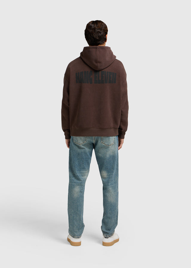 Waffle Artwork Hoodie - Light Brown