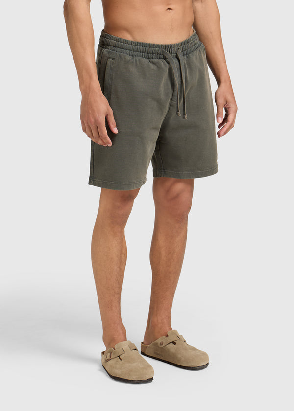 Washed Essential Sweat Short - Chimera Green
