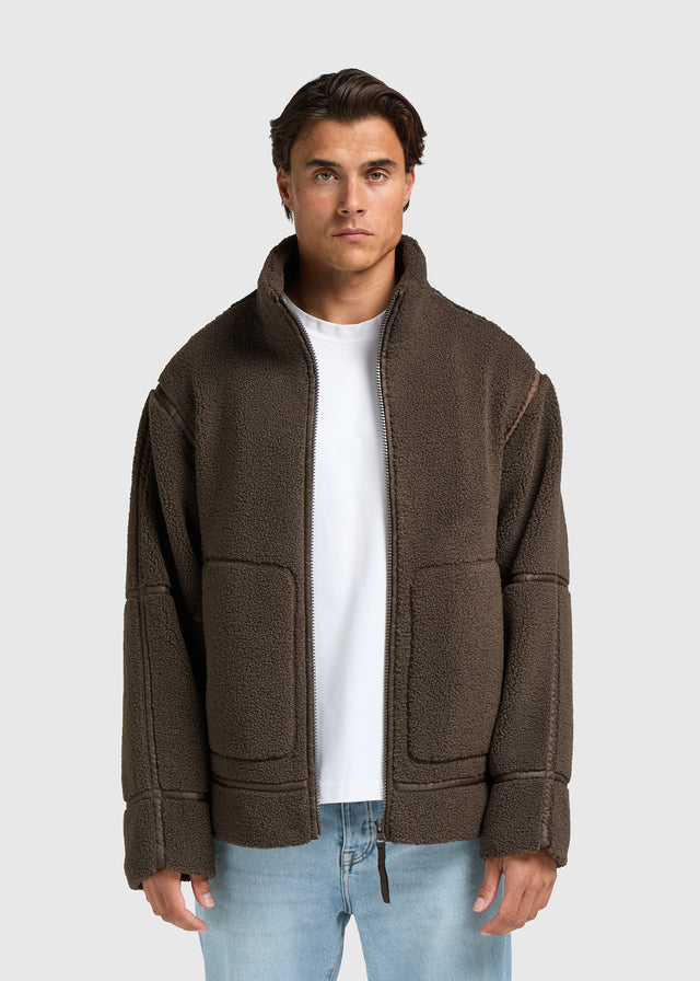 Teddy Tape Jacke - Espresso