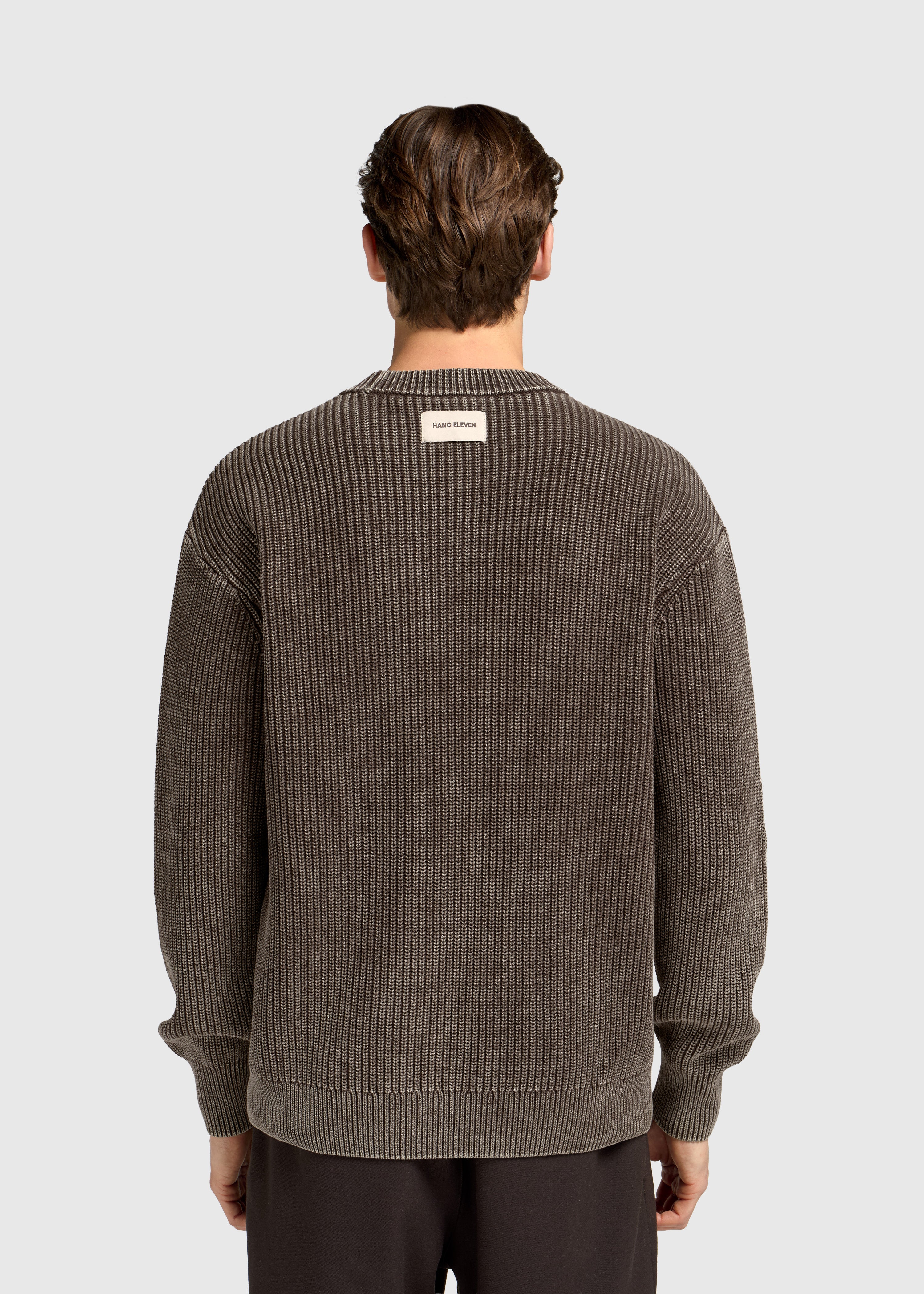 Washed Knit Crewneck - Espresso