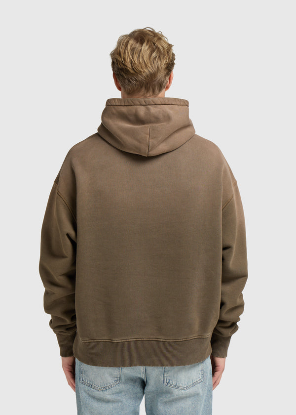 Heavy Dip Dye Hoodie - Washed Brown