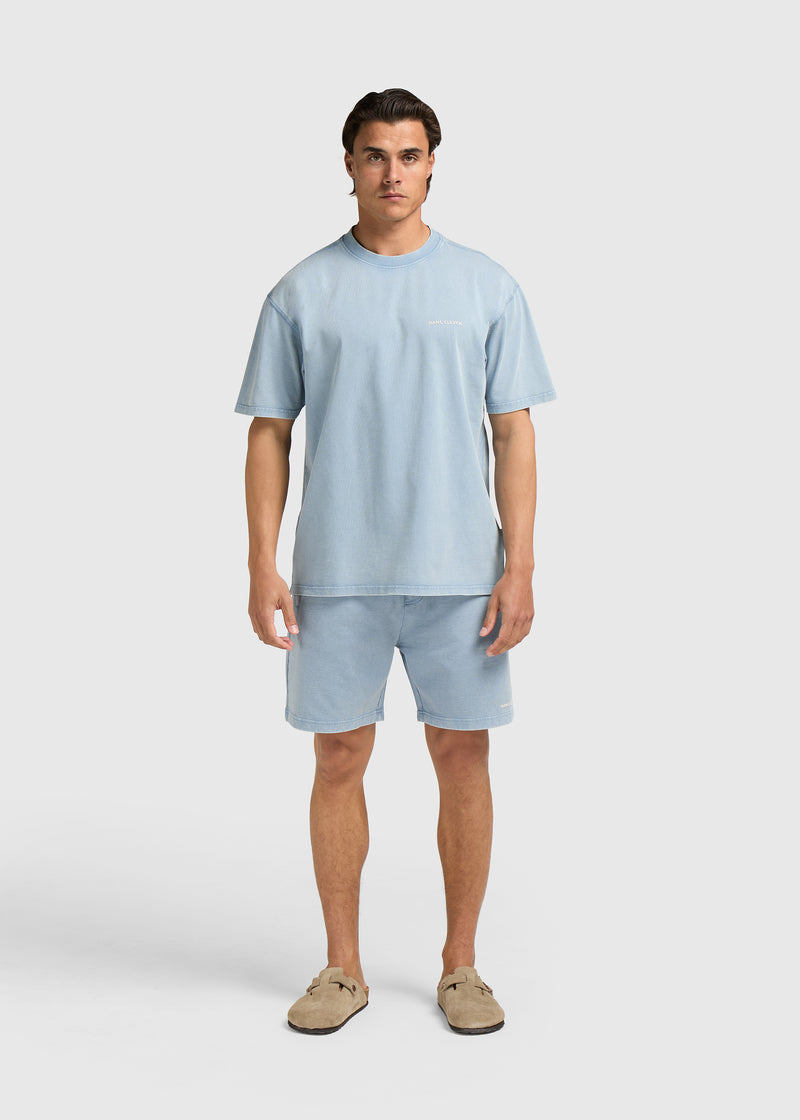 Washed Essential Sweat Short - Light Blue