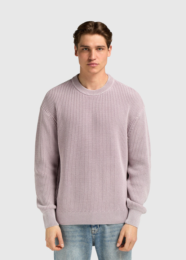 Washed Knit Crewneck - Lilac