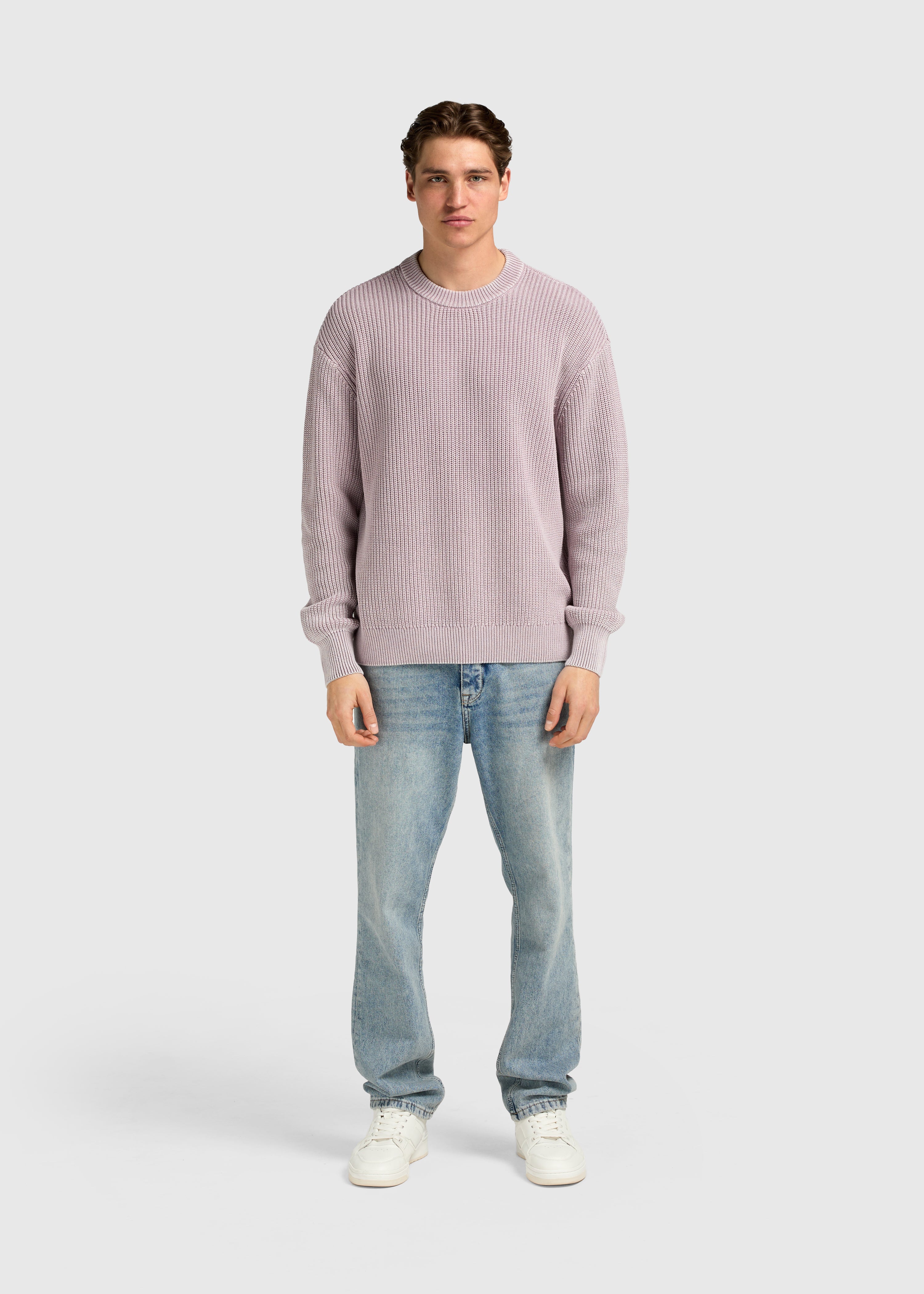 Washed Knit Crewneck - Lilac