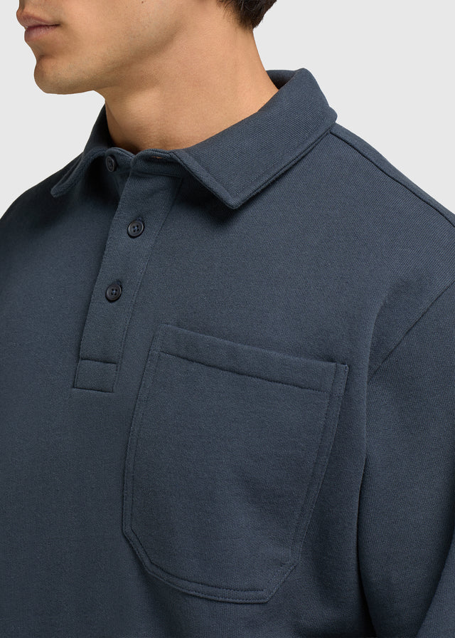 Vintage Washed Pocket Polo - Ombre Blue