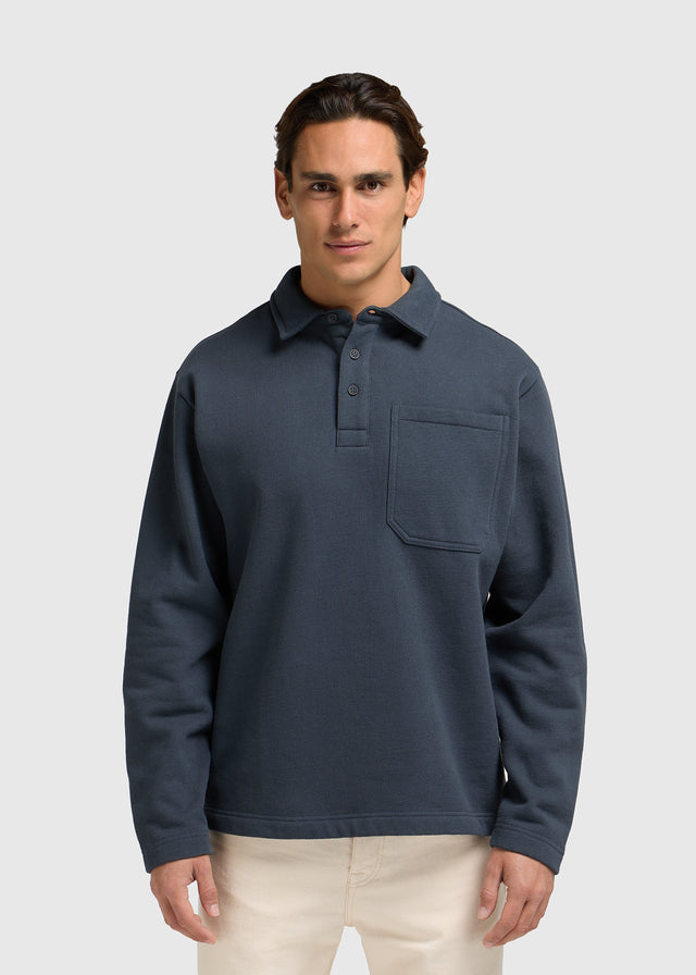 Vintage Washed Pocket Polo - Ombre Blue