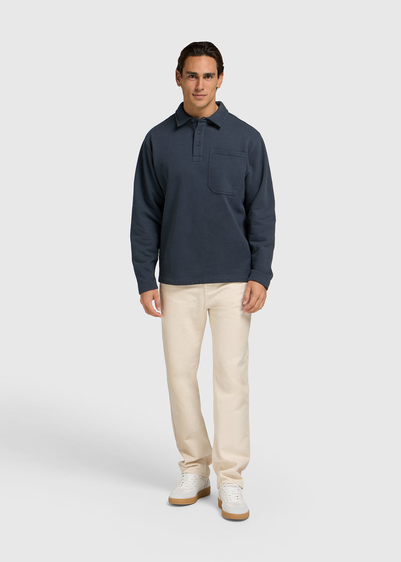 Vintage Washed Pocket Polo - Ombre Blue